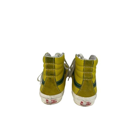 Vans Vault OG Sk8-Hi LX Green Sulphur Canvas Suede Sneaker - Picture 4 of 10